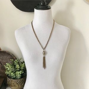 Beautiful Vintage Gold Chain Tassel Necklace